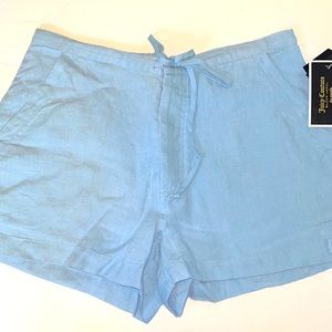 Juicy Couture blue chill washed linen shorts size 0